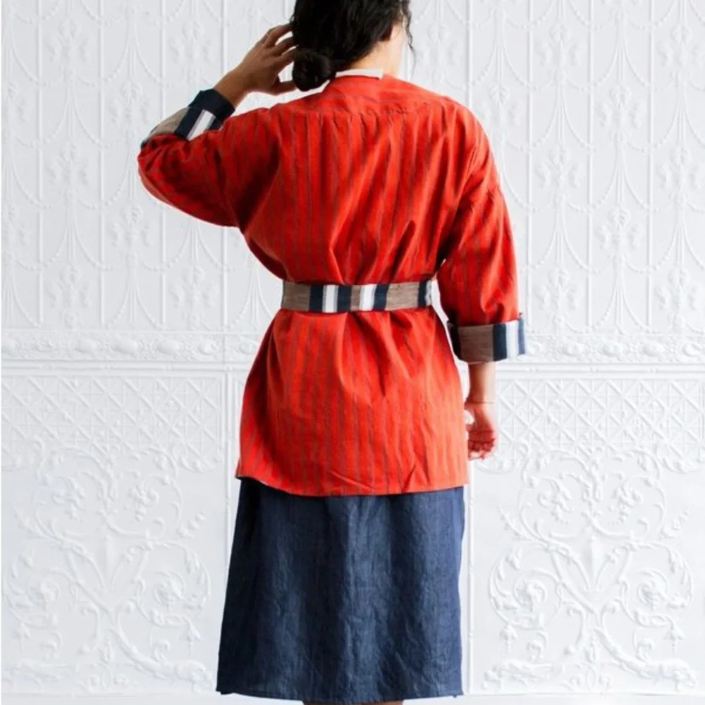 Ace and Jig Reversible Coat with Belt in Captain - Picture 6 of 7